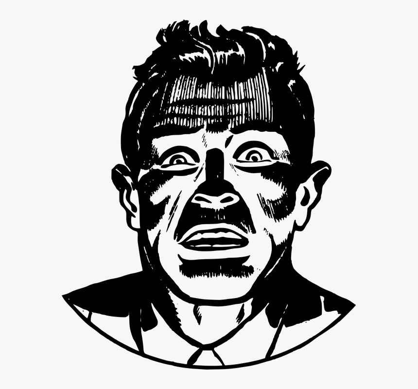 Comic, Face, Fear, Fright, Horror, Man, Panic, Retro - Terrified Face, HD Png Download, Free Download