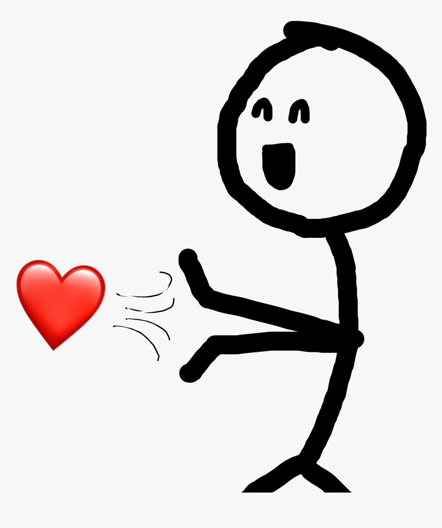 stickman #love #happiness #meme - Heart, HD Png Download - kindpng