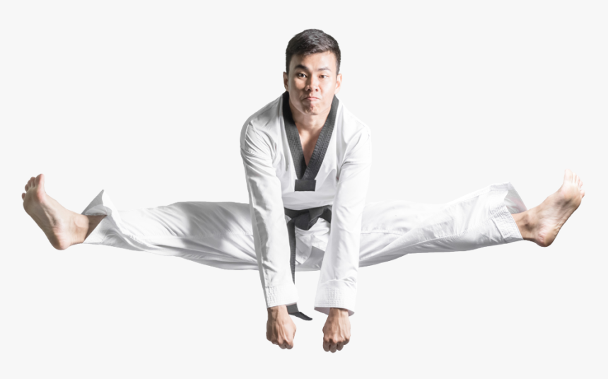 Man Karate Kicking - Saltos Cinturon Negro Karate, HD Png Download, Free Download