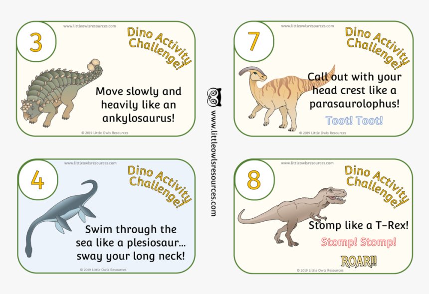 Dinosaur Activity Challenge Cards, HD Png Download, Free Download