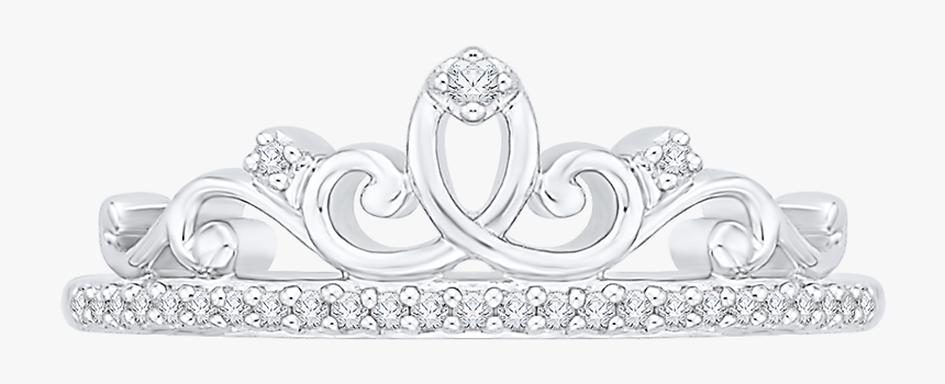 Tiara Ring In 10k White Gold With - Tiara, HD Png Download, Free Download