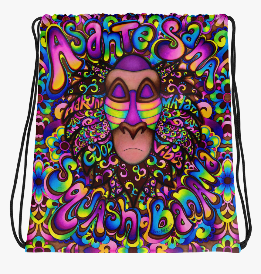 Graffiti Rafiki Drawstring Bag - Trippy Rafiki, HD Png Download, Free Download