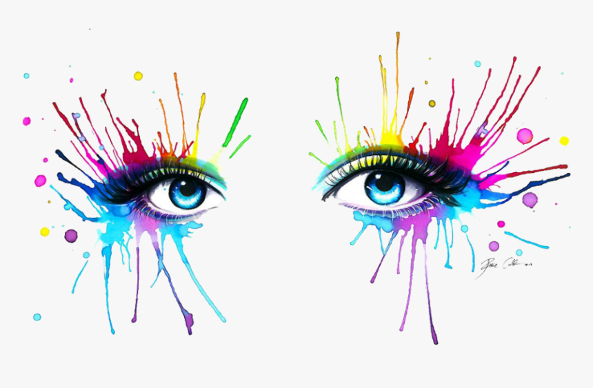 Rainbow Art Eyes , Transparent Cartoons - Eye Painting Png, Png Download, Free Download