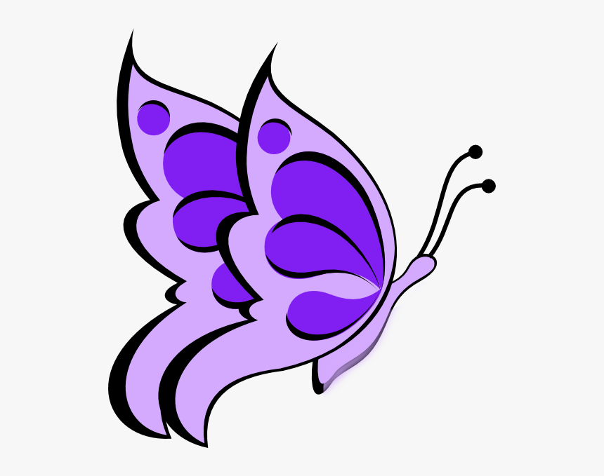 Butterfly Purple Light 05 Clip Art - Spring Butterfly Clip Art, HD Png Download, Free Download