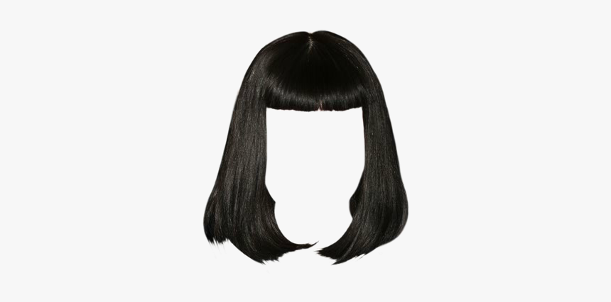 Clip Bangs Black Hair - Lace Wig, HD Png Download, Free Download