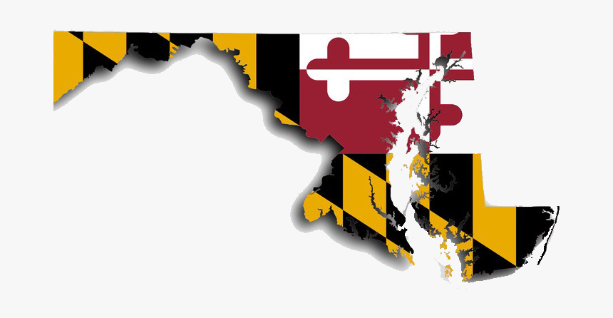 Maryland Map, With Maryland Flag Design - Maryland State Flag Png, Transparent Png, Free Download