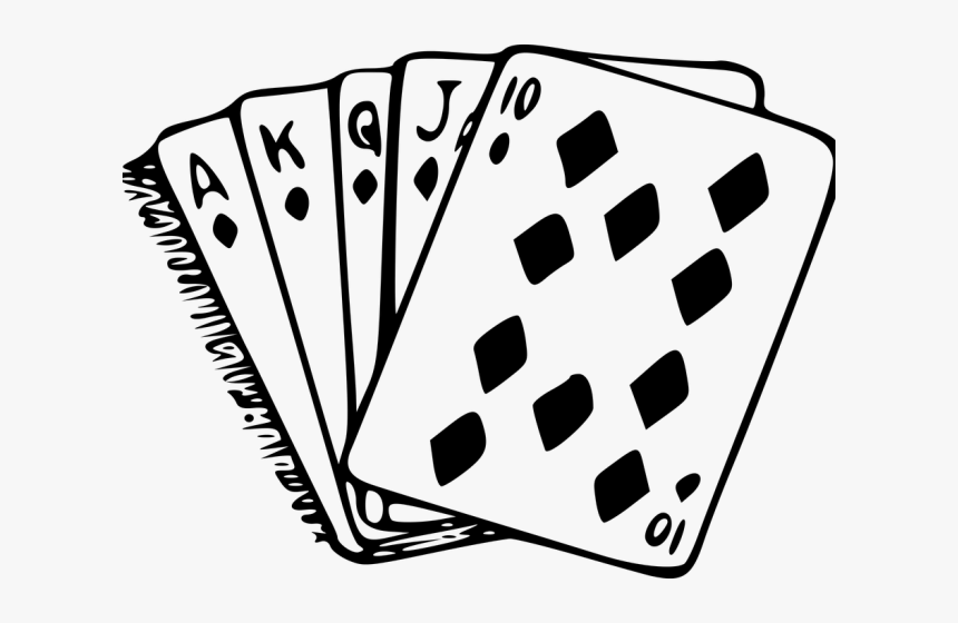 Poker Clipart Diamond - Poker Cards Black And White, HD Png Download, Free Download