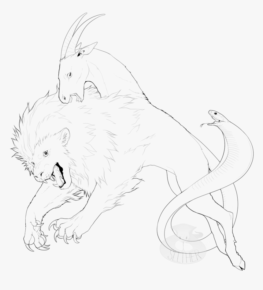 Chimera - Line Art, HD Png Download, Free Download