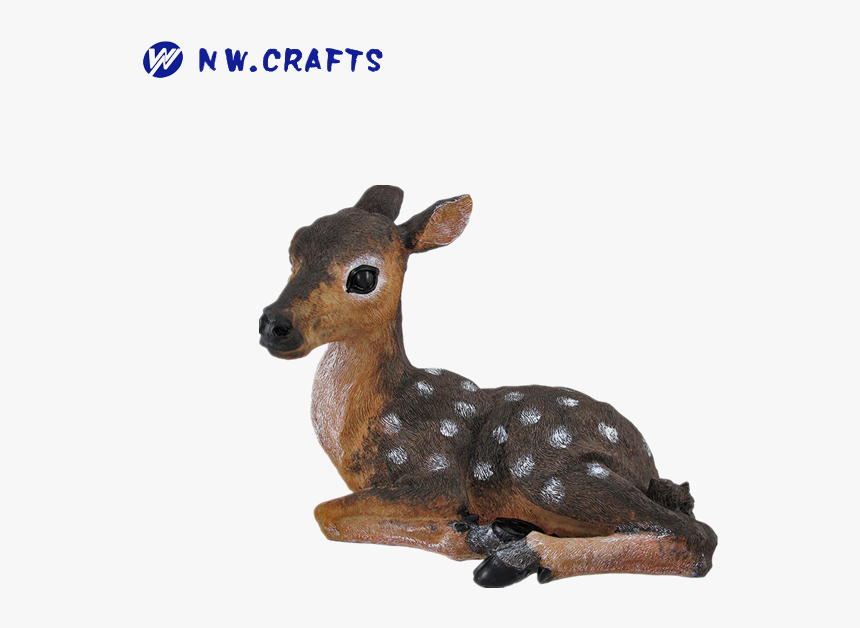 Vivid Resin Fawn Baby Deer Garden Outdoor Statue For - Garden Deer Statue Lying, HD Png Download, Free Download