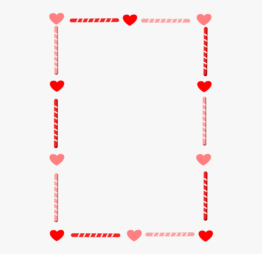 Heart And Candy Border - Valentines Day Border Clip Art, HD Png Download, Free Download