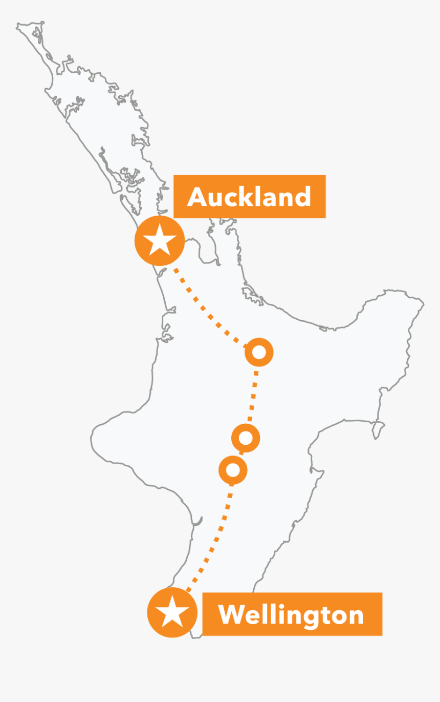 View Tour North Island Trail Hunter Mtb Tour Map - White New Zealand Outline, HD Png Download, Free Download