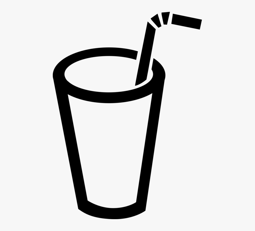 Vector Illustration Of Drink Glass With Drinking Straw - Drink With Straw Vector, HD Png Download, Free Download