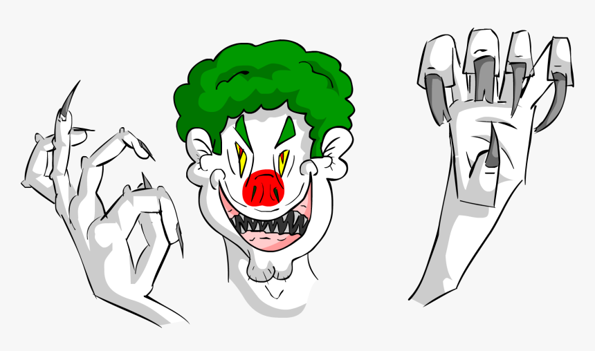 Its A Drawing Of A Scary Clown - Cartoon, HD Png Download, Free Download