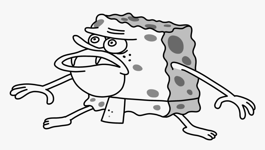 Here Comes Dat Bob - Spongebob Meme Black And White, HD Png Download, Free Download