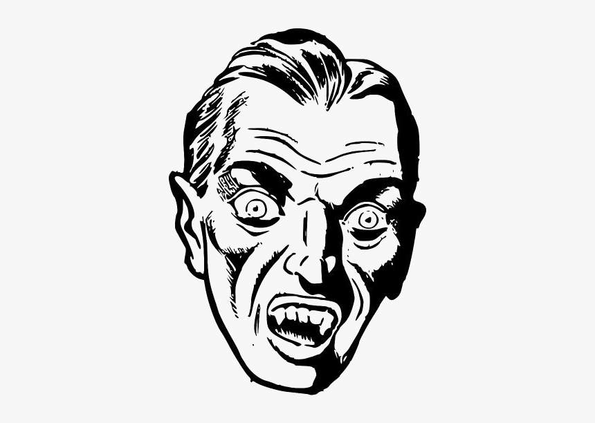 Vampire Head Outline Png Free Download - Count Dracula Drawing, Transparent Png, Free Download