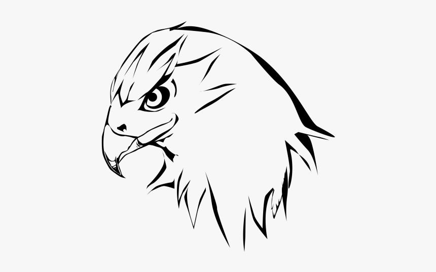 Hawk Clipart Hawk Head - Hawk Clipart Black And White, HD Png Download, Free Download