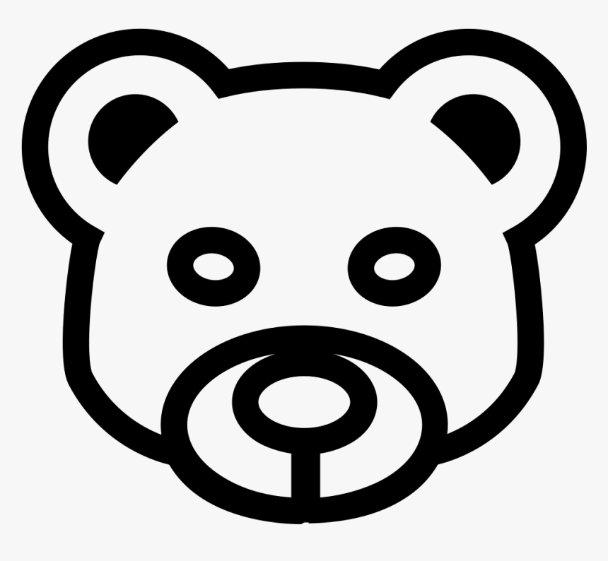 Bear Head Frontal Outline Comments - Cartoon Bear Face Outline, HD Png Download, Free Download