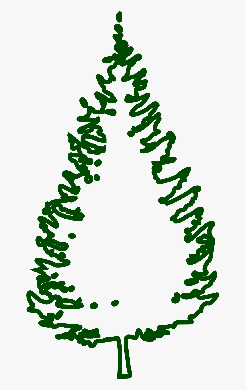 Fir Vector Graphics,free - Outline Of Forest Tree, HD Png Download, Free Download
