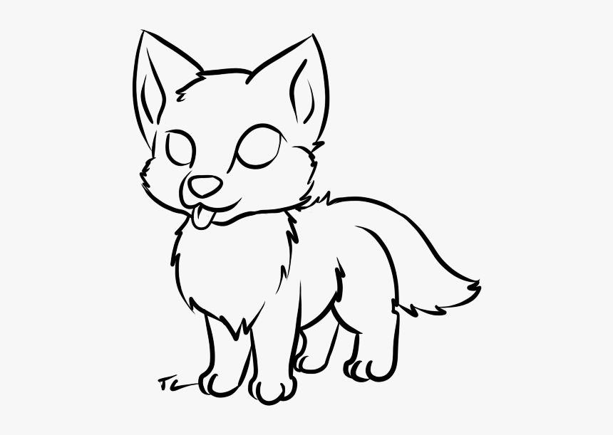 Cute Simple Wolf Drawing, HD Png Download, Free Download