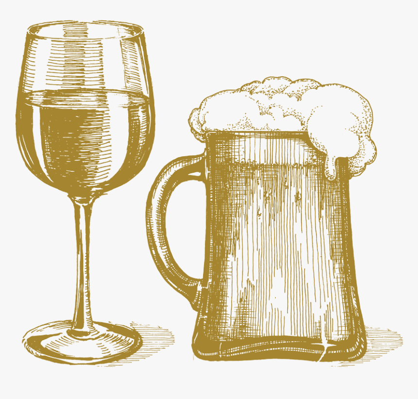 Beer And Wine Clipart - Beer And Wine Glass Clipart, HD Png Download, Free Download