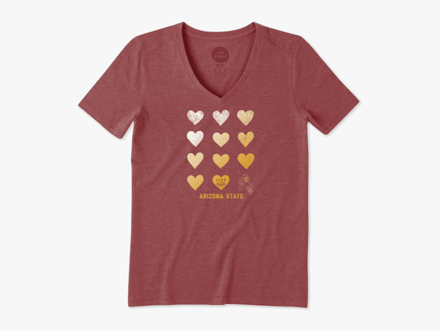 Women"s Arizona State University Sun Devils Heart Stack - Active Shirt, HD Png Download, Free Download