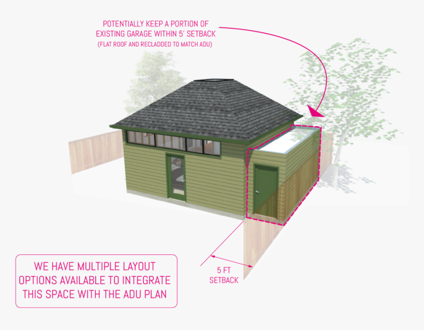 Garage Adu Addition Diagram 02 - House, HD Png Download, Free Download