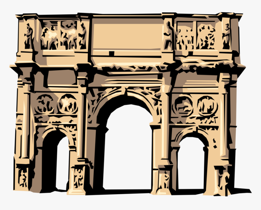 Vector Illustration Of Roman Arch Of Constantine, Rome, - Groups Involved In The Pax Romana, HD Png Download, Free Download