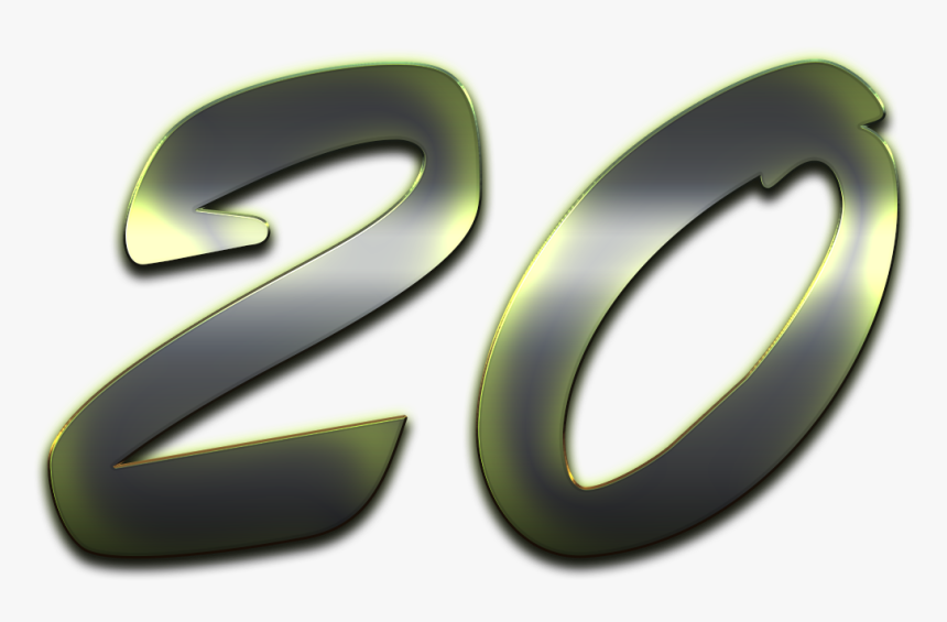 20 Number 3d Shining Png - Calligraphy, Transparent Png, Free Download