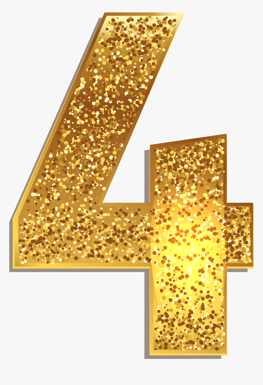 Number Gold Shining Png - Number 4 Gold Png, Transparent Png, Free Download