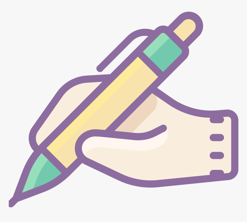 Hand With Pen Icon - Hand With Pen Clipart, HD Png Download, Free Download