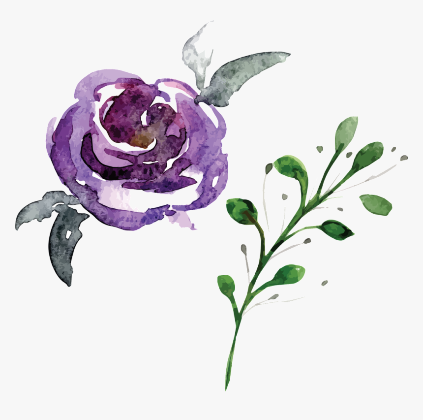 Hand Painted Flowers And Plants Hd Beautiful Illustration - Hand Painted Flowers Png, Transparent Png, Free Download