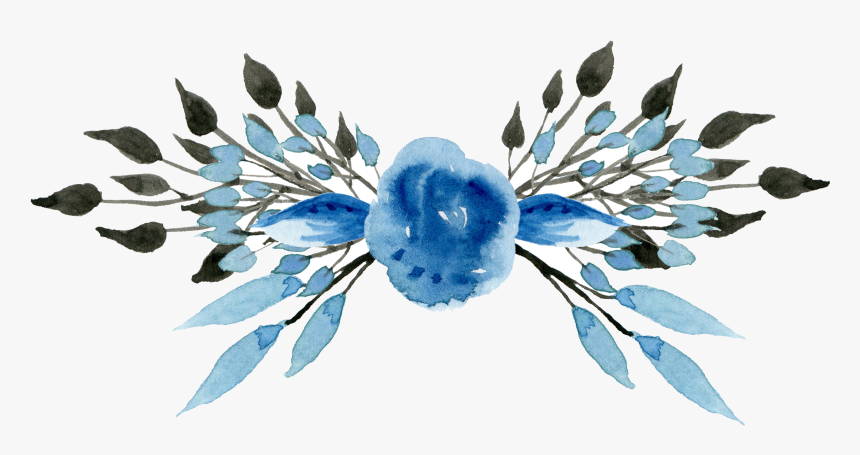 Watercolor Flowers Watercolor Painting Blue Clip Art - Blue Watercolor Flower Png, Transparent Png, Free Download