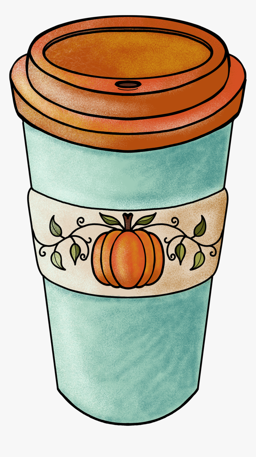 Transparent Fall Leaves And Pumpkins Border Png - Pumpkin Spice Latte Clipart, Png Download, Free Download
