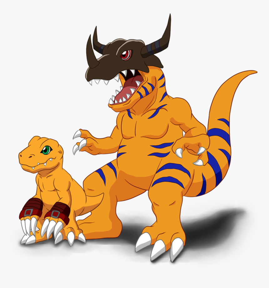 Doragon Rayen On Twitter - Agumon And Greymon, HD Png Download, Free Download