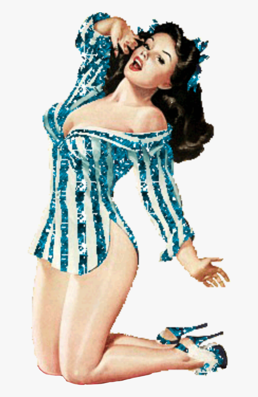 #pinupgirl #pinup #girl #brunette #brunettegirl #drawing - Old Pin Up Girls, HD Png Download, Free Download