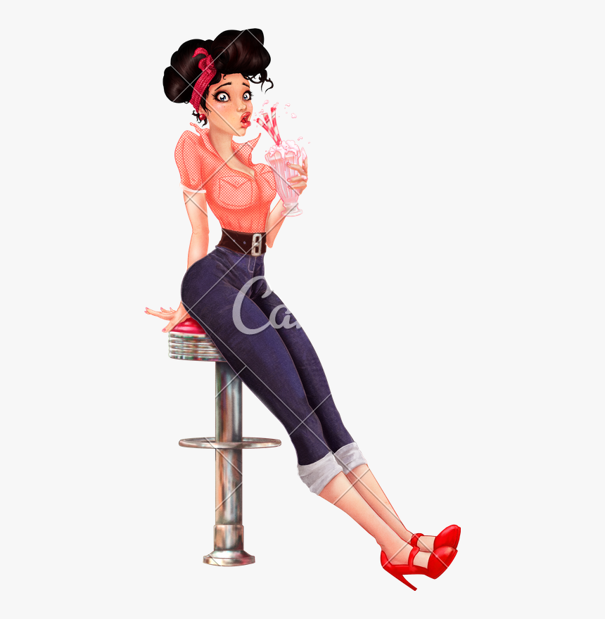 S Girl With - 50's Style Pin Up Girl, HD Png Download, Free Download