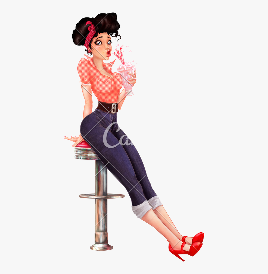 S Girl With 50 S Style Pin Up Girl Hd Png Download Kindpng