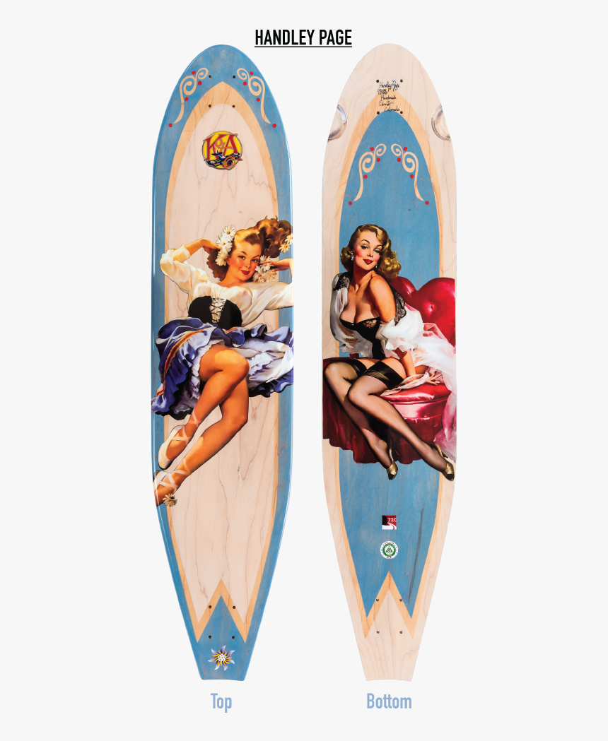 Blonde Pin Up Girl Longboard - Pin Up Girl Surfing, HD Png Download, Free Download