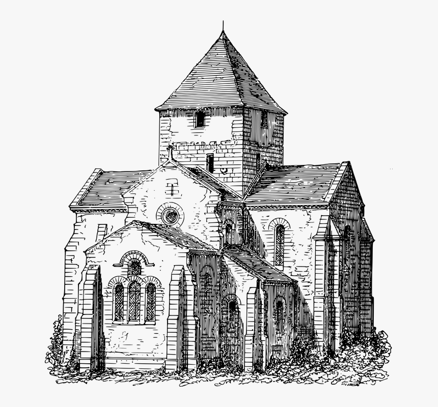 Building, Christian, Church, France, French, House - Church Drawing Png, Transparent Png, Free Download