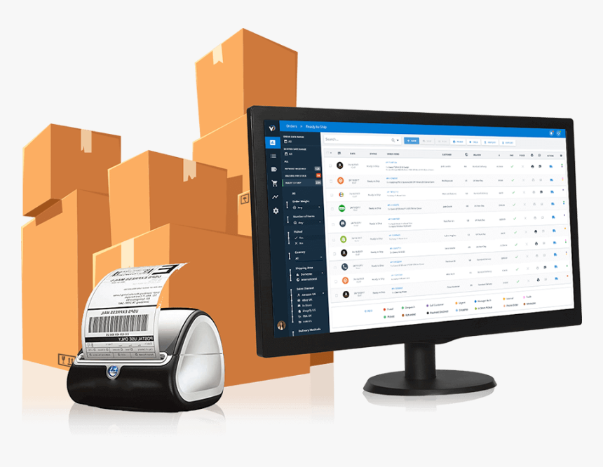 Shipping Boxes And Computer Monitor To Show Dropshipping - Inventory Management, HD Png Download, Free Download