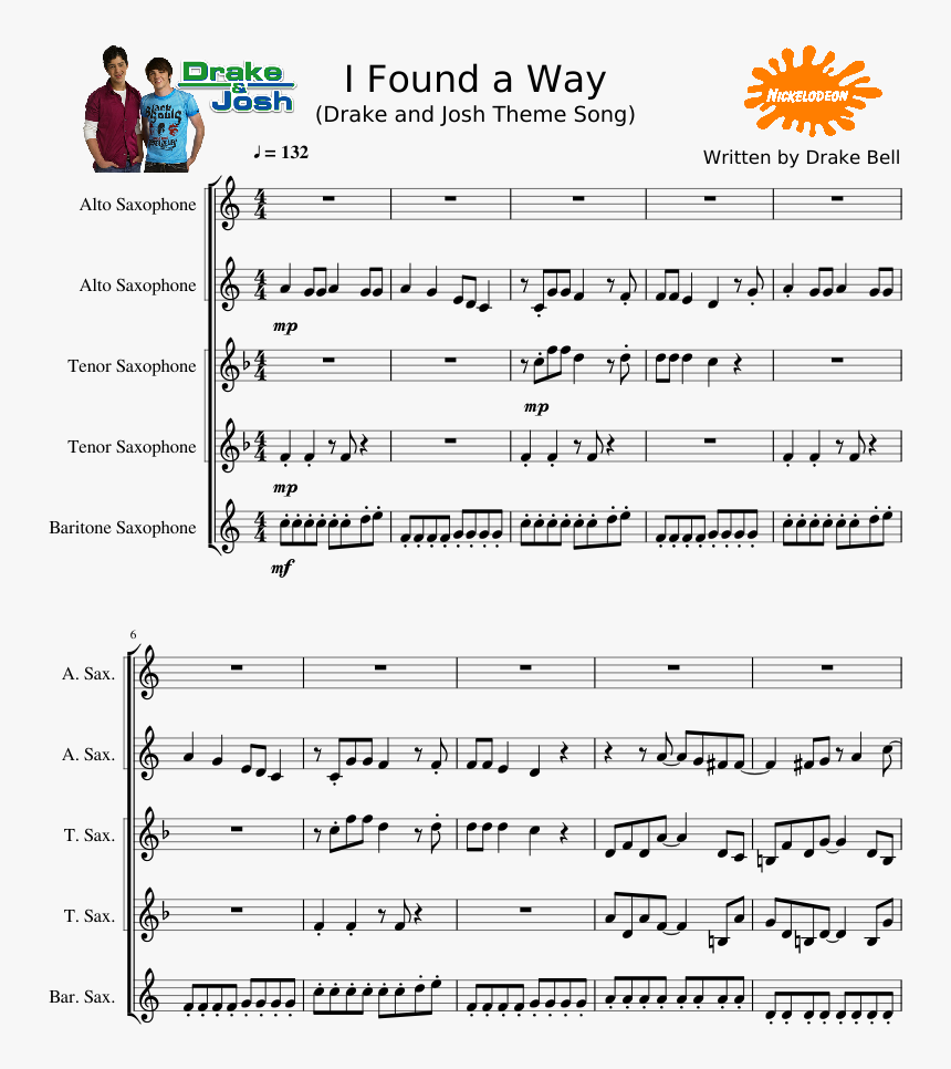 Drake And Josh Theme Song Free Download - Drake And Josh Theme Song Sheet Music, HD Png Download, Free Download