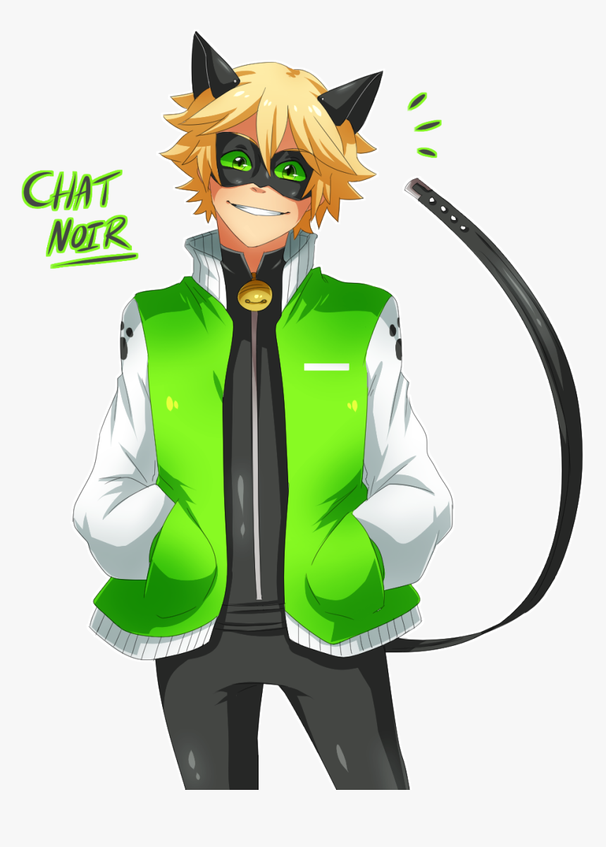 Chat Notr 0 Adrien Agreste Marinette Dupain-cheng Green - Png Miraculous Chat Noir, Transparent Png, Free Download