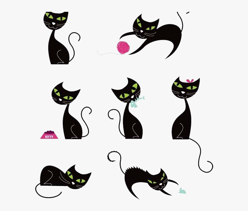 Le Chat Noir Black Cat Silhouette - Cat Silhouette Noir, HD Png Download, Free Download