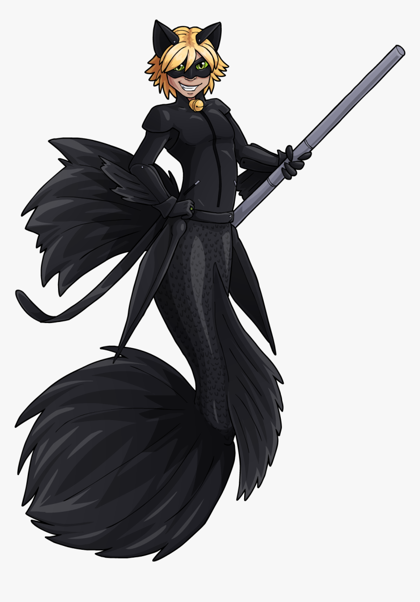 Mer-chat Noir - Cartoon, HD Png Download, Free Download