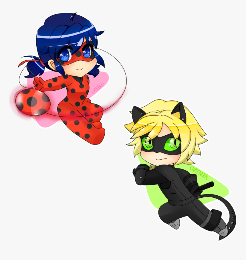 Miraculous Ladybug And Cat Noir Drawings Clipart , - Ladybug Marinette Cat Noir, HD Png Download, Free Download