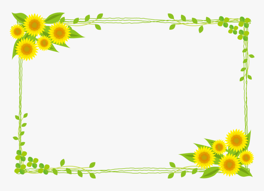 Transparent Sunflower Frame Png - Sun Flower Design Border, Png Download, Free Download