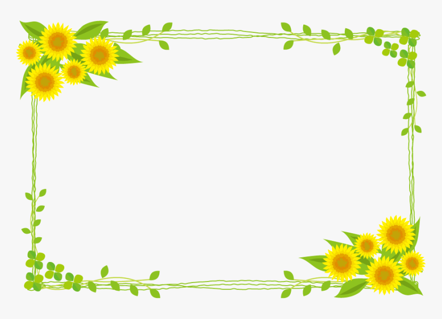 Transparent Sunflower Frame Png - Sun Flower Design Border, Png Download - ...