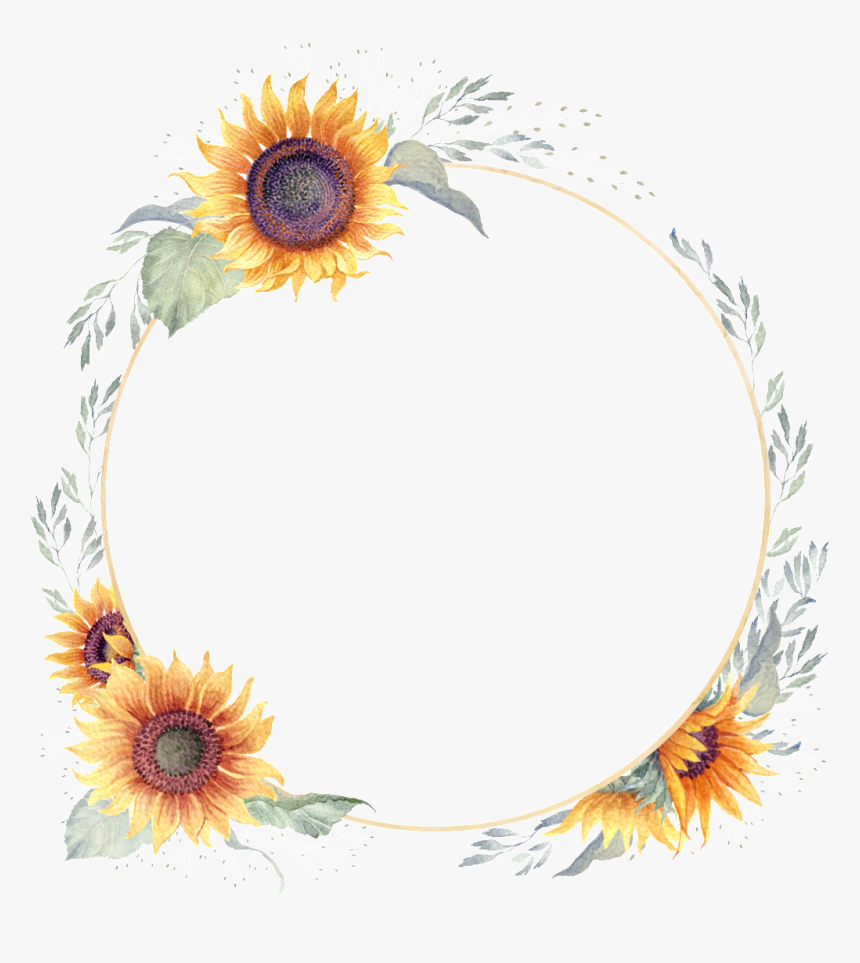 Watercolor Hand Painted Sunflower Transparent - Transparent Background Sunflower Watercolor, HD Png Download, Free Download