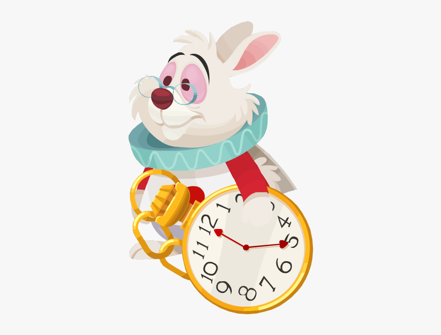 Clock,cartoon,alarm Clock,wall Clock,clip Art,illustration,home - Disney Alice In Wonderland White Rabbit, HD Png Download, Free Download