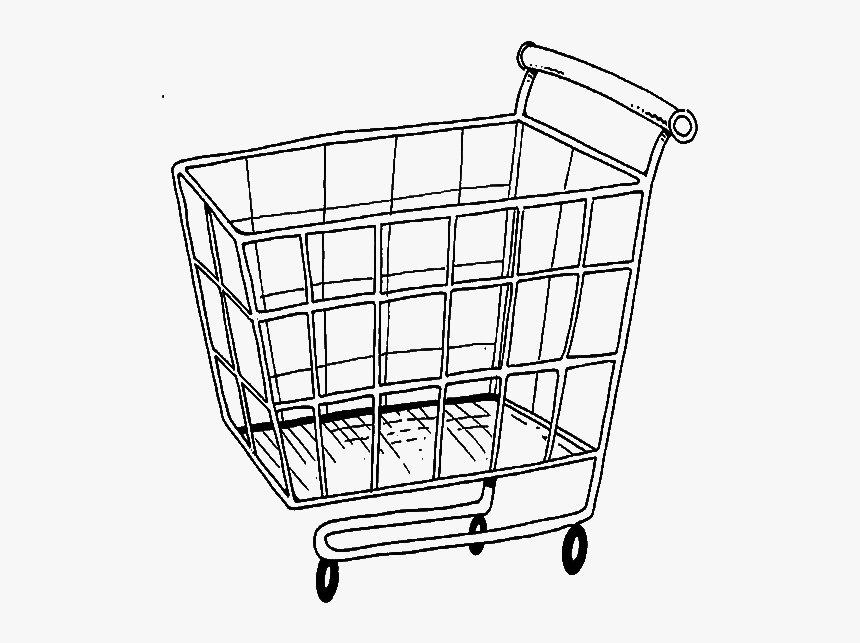 Cart Drawing At Getdrawings - Shopping Cart Coloring, HD Png Download, Free Download